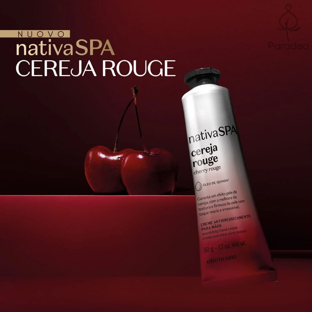 Nativa Spa Creme Antirressecamento Para As Mãos Cereja Rouge - Crema mani anti - secchezza 50gr - o Boticário | Paradea