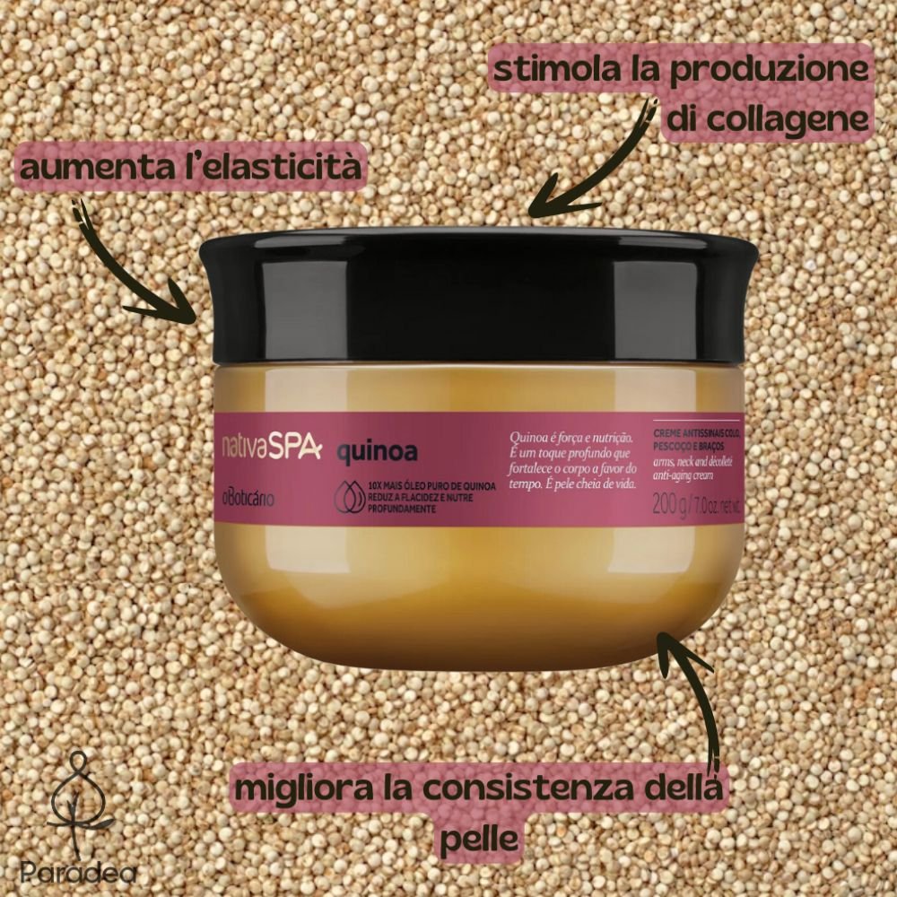Nativa Spa Creme Antissinais Quinoa – Crema collo décolleté e braccia 200gr - o Boticário | Paradea
