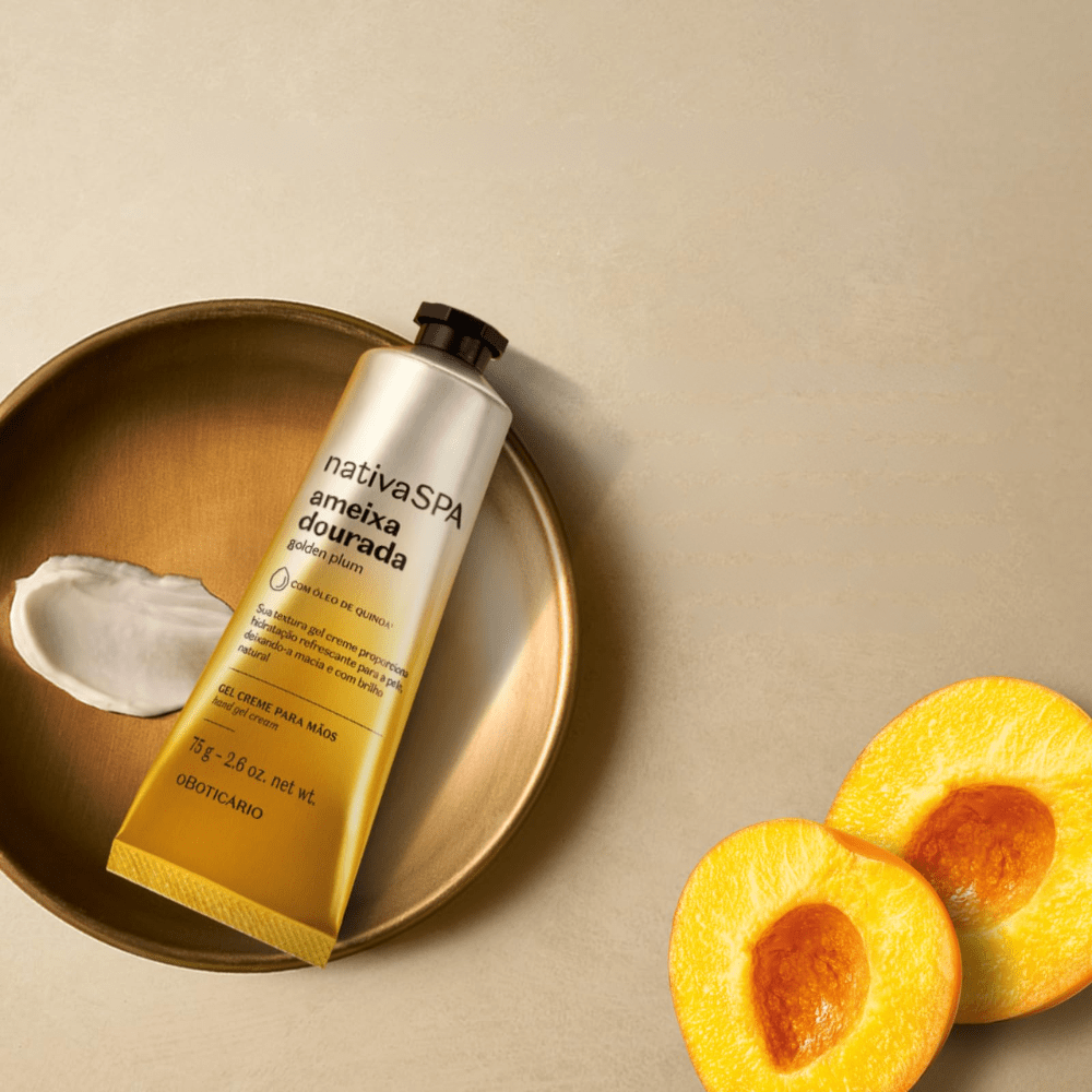 NATIVA SPA Gel Creme Para as Mãos Ameixa Dourada - Crema mani Prugna Dorata 75gr - o Boticário | Paradea