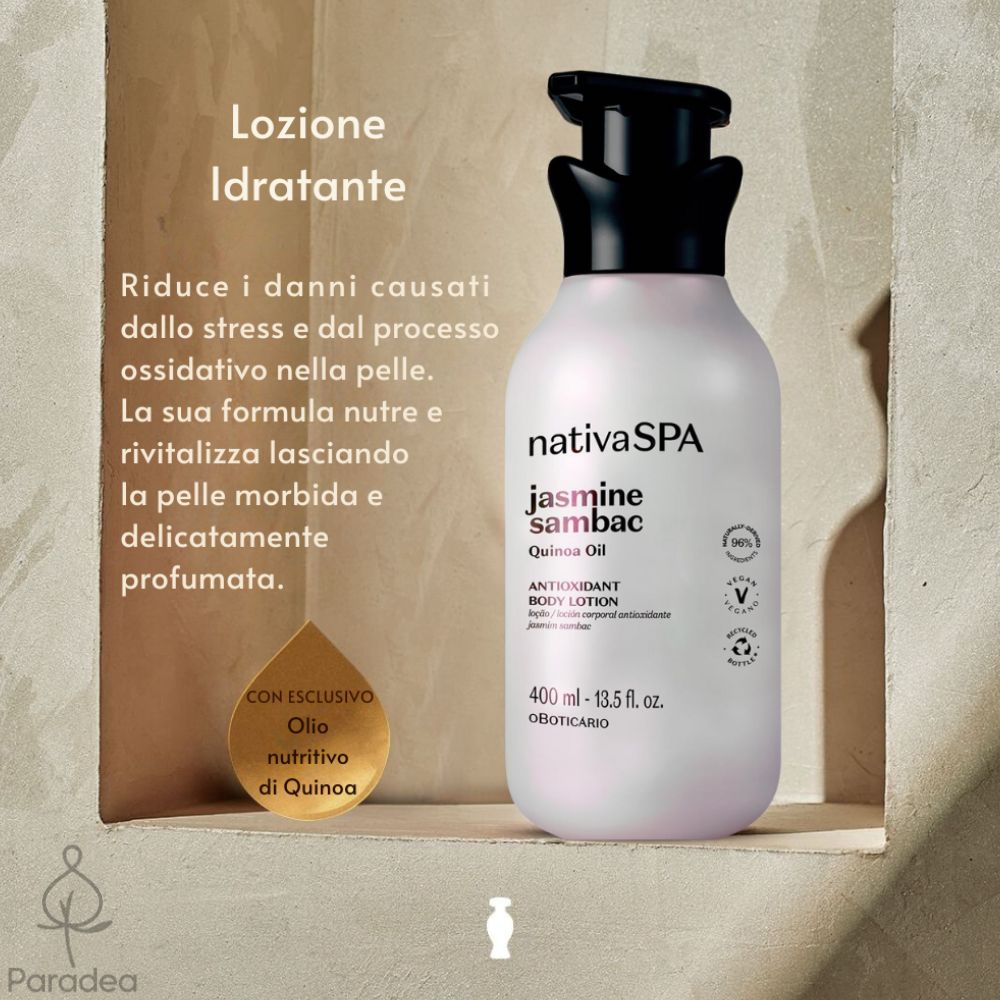 Nativa Spa Jasmine Sambac – Lozione corpo idratante Gelsomino 400ml - o Boticário | Paradea