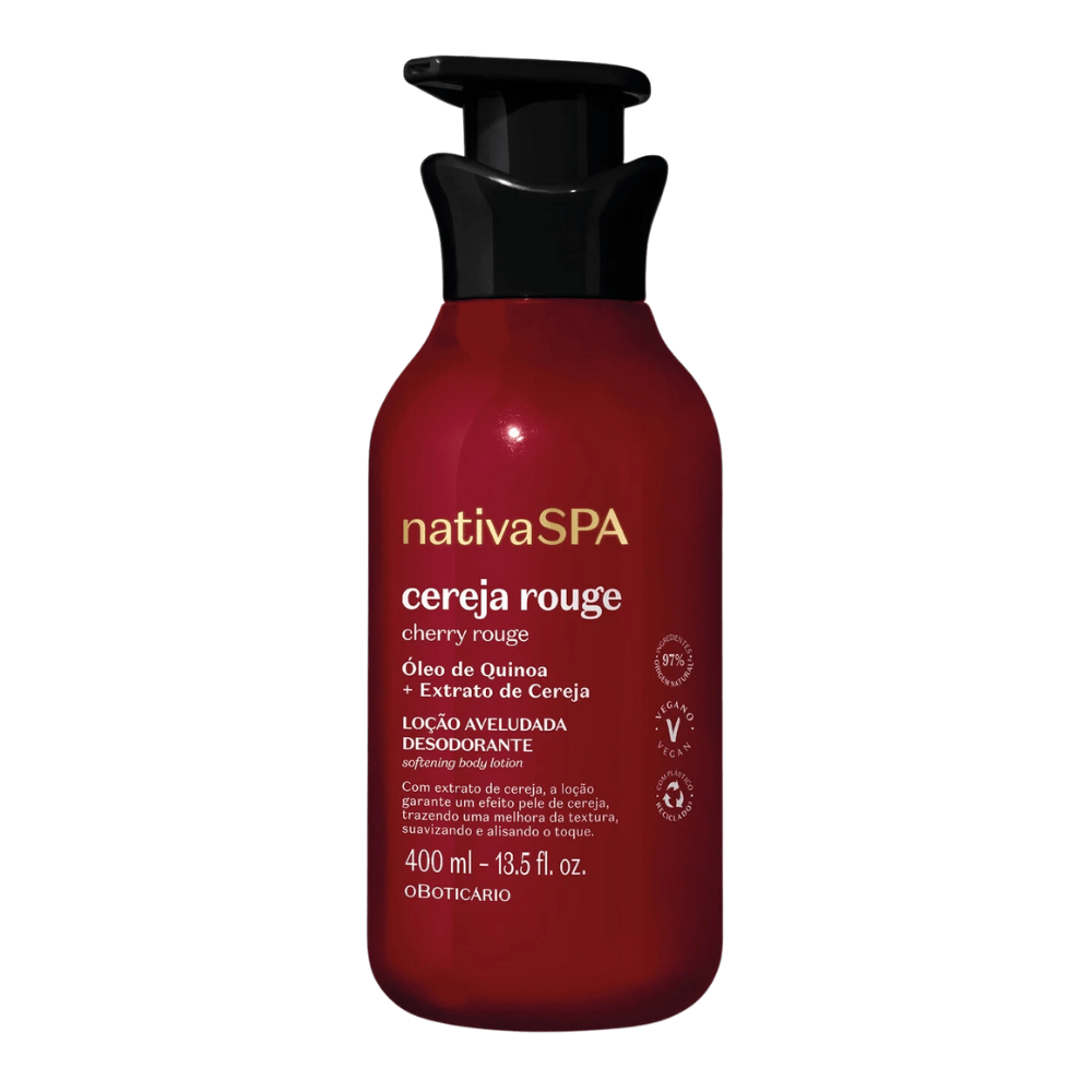 Nativa Spa Loção Aveludada Corporal Cereja Rouge - Crema corpo vellutata Ciliegia 400ml - o Boticário | Paradea