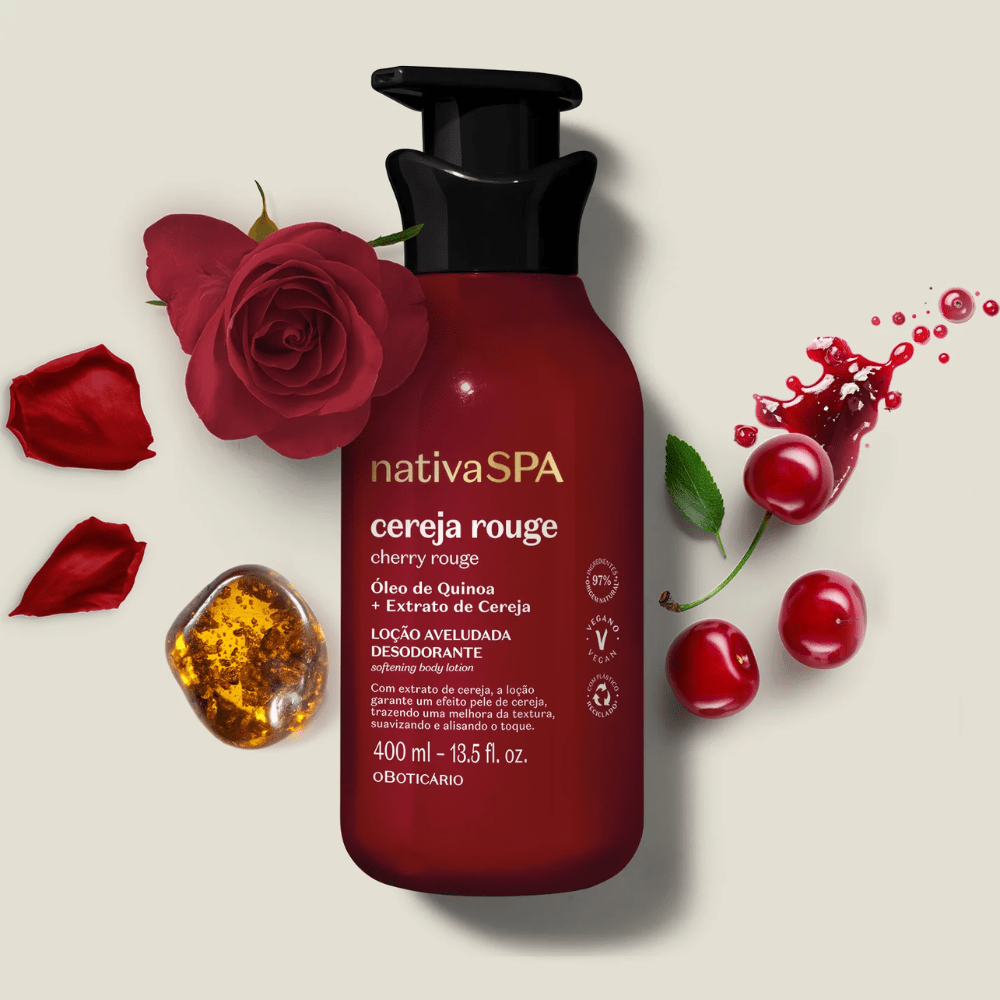 Nativa Spa Loção Aveludada Corporal Cereja Rouge - Crema corpo vellutata Ciliegia 400ml - o Boticário | Paradea