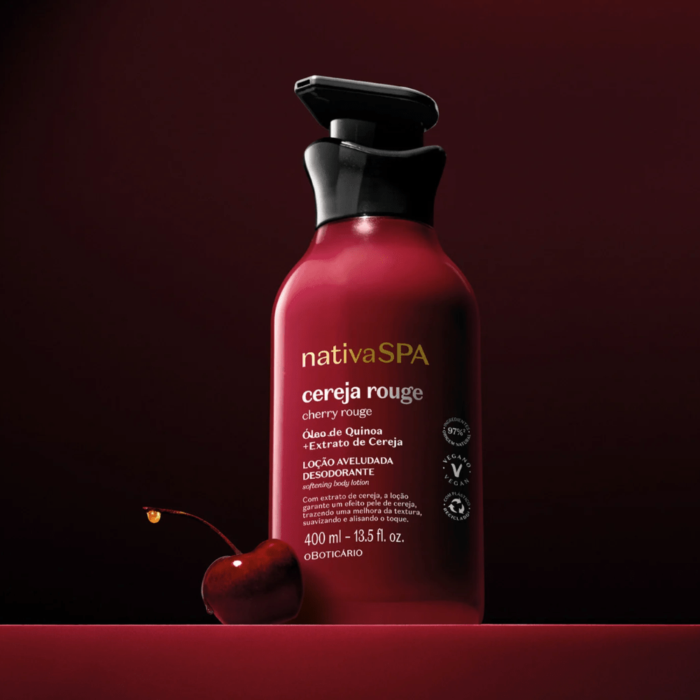 Nativa Spa Loção Aveludada Corporal Cereja Rouge - Crema corpo vellutata Ciliegia 400ml - o Boticário | Paradea