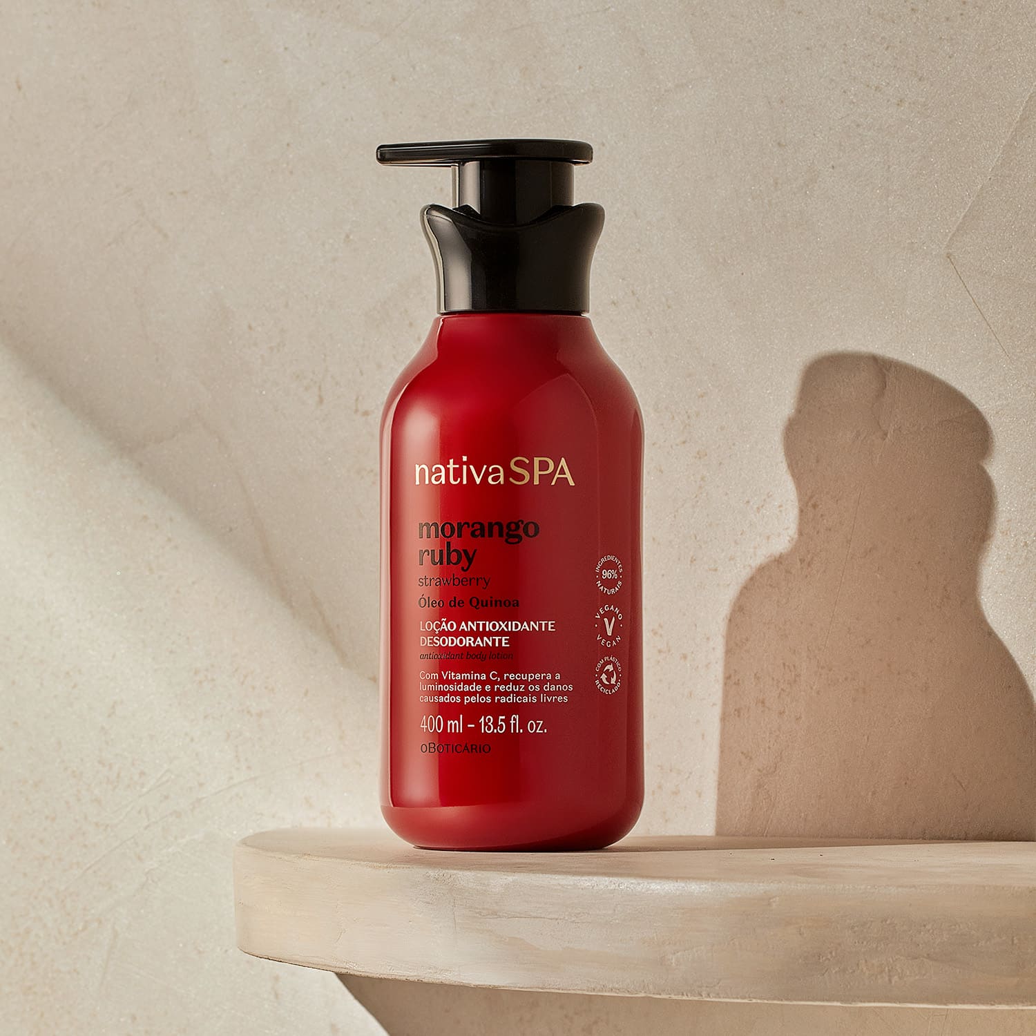 NATIVA SPA Loção Corporal Hidratante Morango Ruby - Lozione idratante corpo Fragola 400ml - o Boticário | Paradea