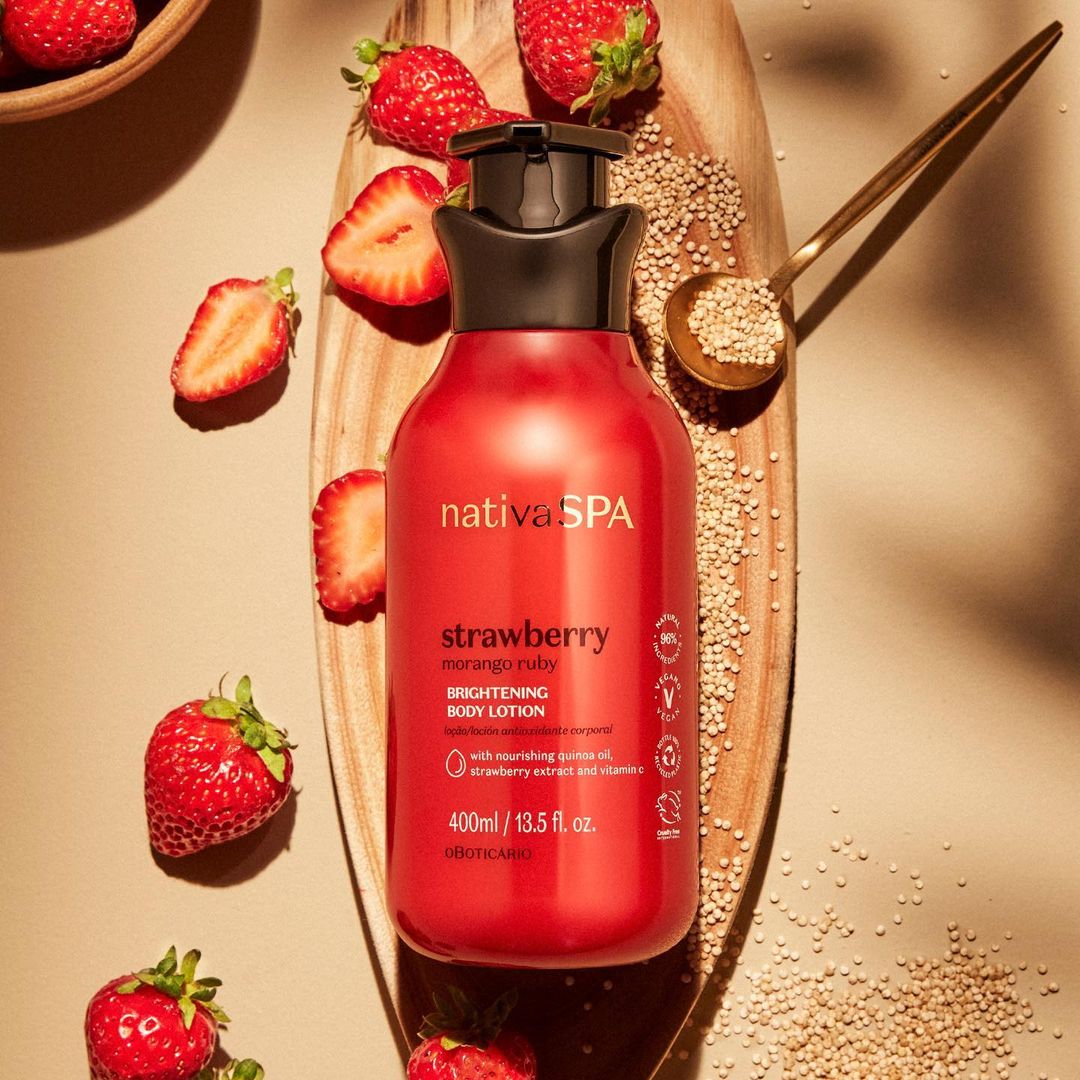 NATIVA SPA Loção Corporal Hidratante Morango Ruby - Lozione idratante corpo Fragola 400ml - o Boticário | Paradea