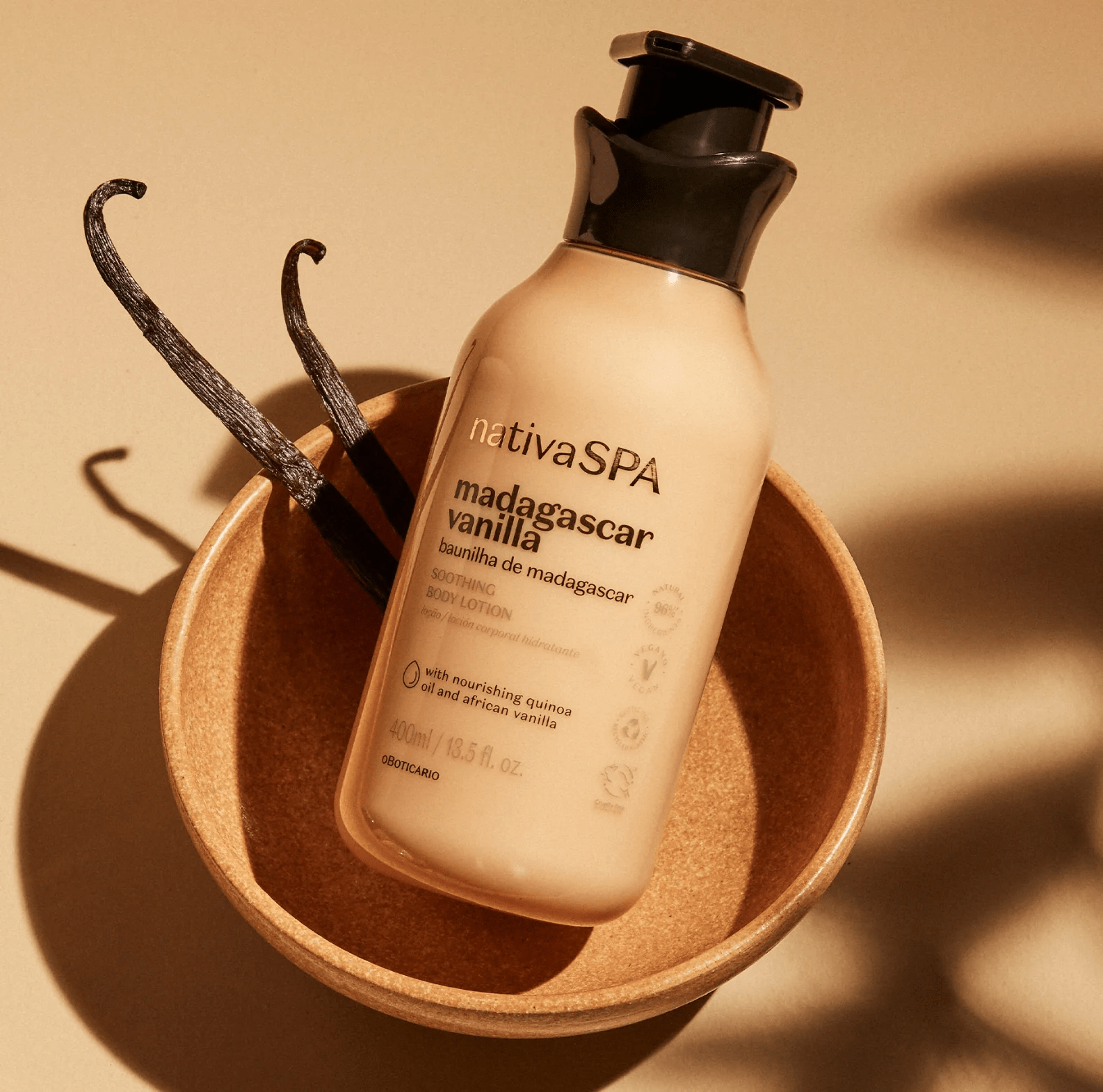 NATIVA SPA Loção Hidratante Corporal Baunilha de Madagáscar - Lozione idratante corpo Vaniglia del Madagascar 400ml - o Boticário | Paradea