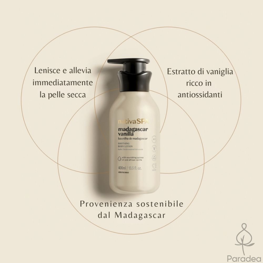 Nativa Spa Loção Hidratante Corporal Baunilha de Madagáscar - Lozione idratante corpo Vaniglia del Madagascar 400ml - o Boticário | Paradea