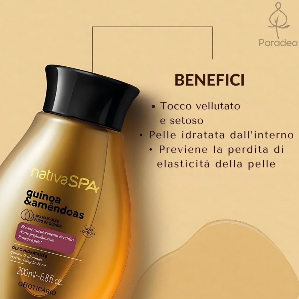 Nativa Spa Óleo Hidratante Corporal Quinoa & Amêndoas - Olio idratante corpo Quinoa & Mandorle 200ml - o Boticário | Paradea