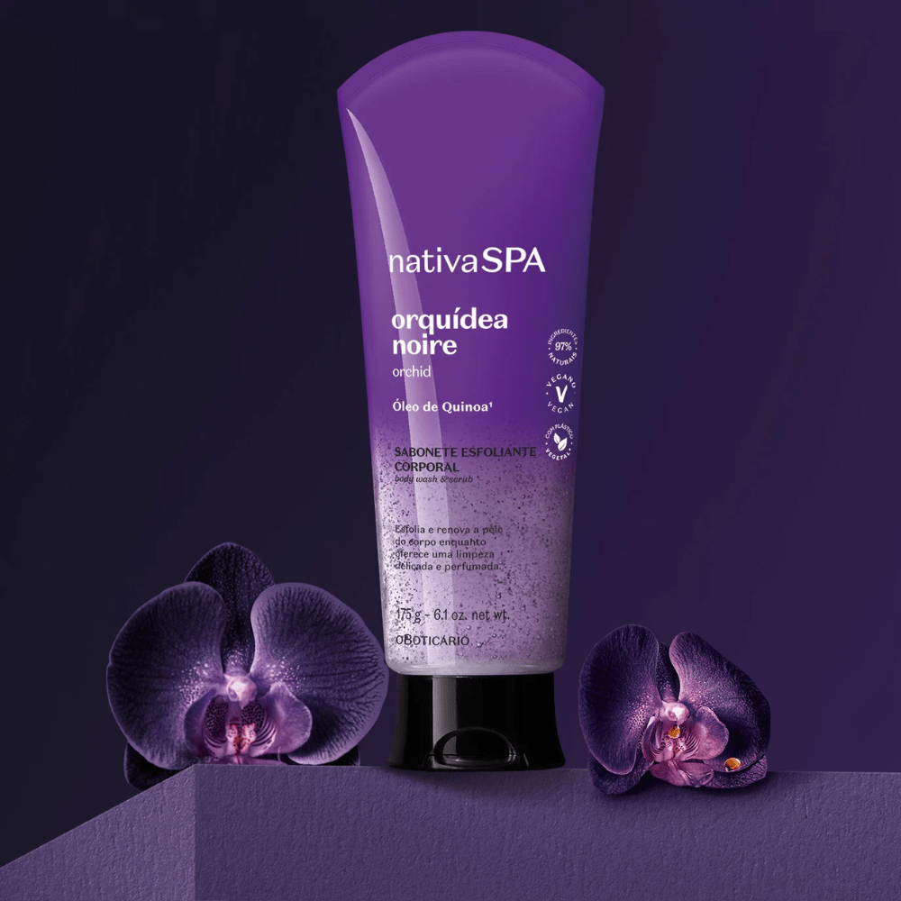 Nativa Spa Sabonete esfoliante Orquídea Noire – Bagnoschiuma 175ml - o Boticário | Paradea