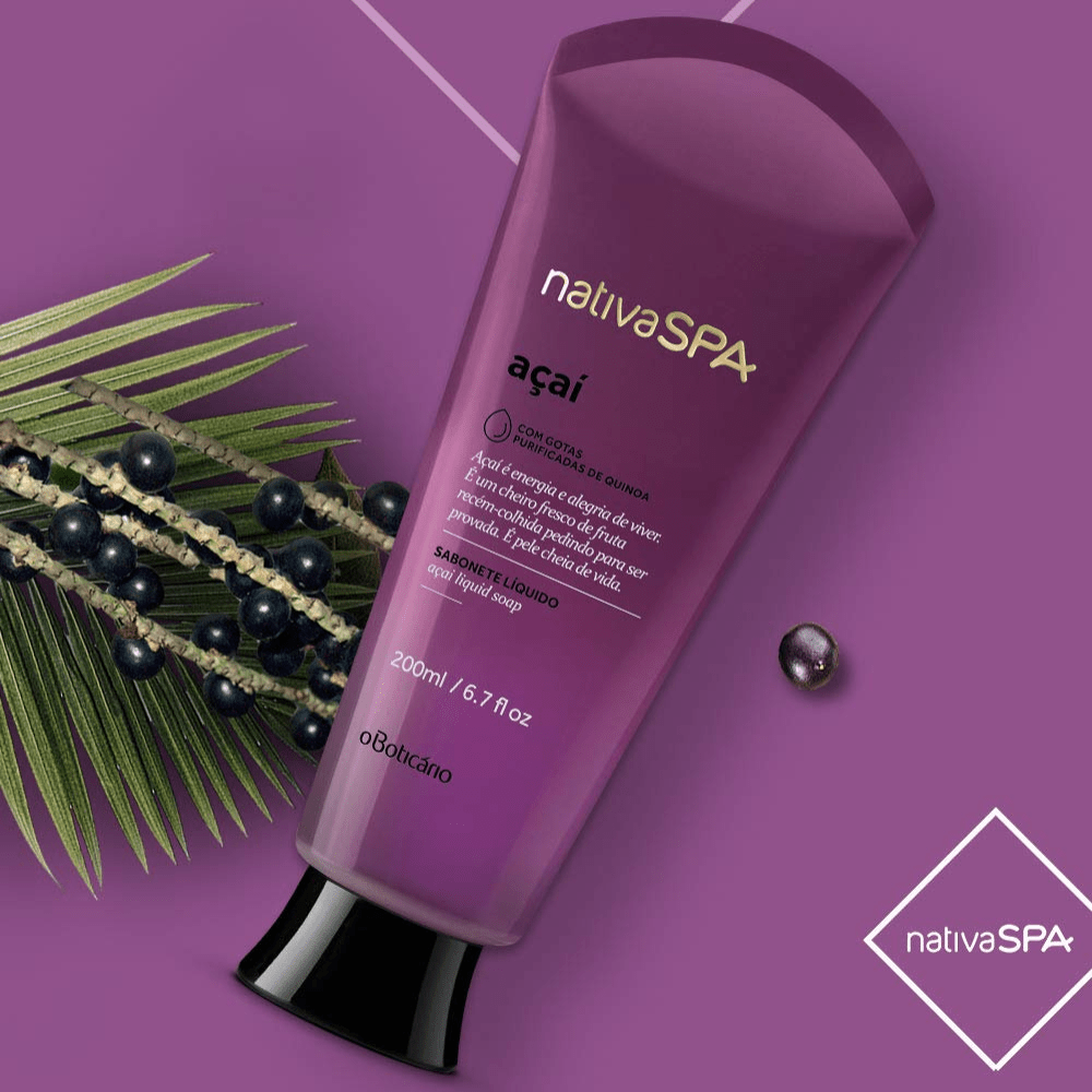 Nativa Spa Sabonete Líquido Açaí – Bagnoschiuma energizzante 200ml - o Boticário | Paradea