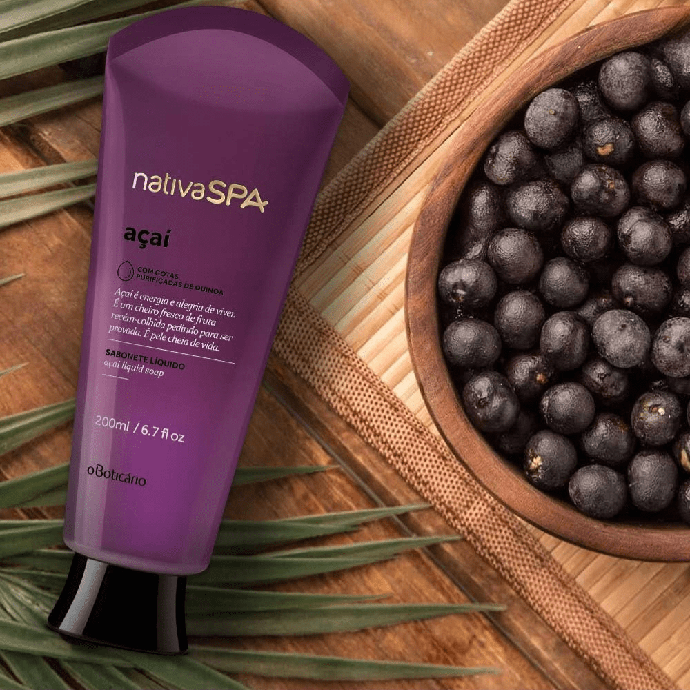 Nativa Spa Sabonete Líquido Açaí – Bagnoschiuma energizzante 200ml - o Boticário | Paradea