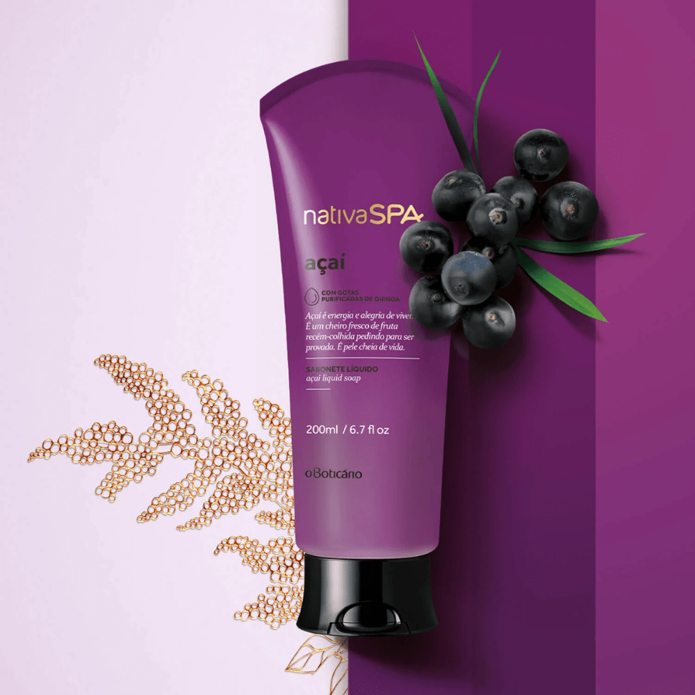 Nativa Spa Sabonete Líquido Açaí – Bagnoschiuma energizzante 200ml - o Boticário | Paradea