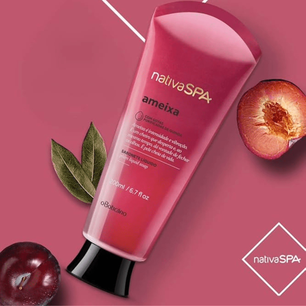 NATIVA SPA Sabonete Liquido corporal Ameixa - Bagnoschiuma Prugna 200ml - o Boticário | Paradea