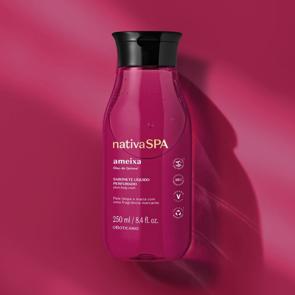 Nativa Spa Sabonete Líquido Perfumado Ameixa - Bagnoschiuma Prugna 250ml - o Boticário | Paradea