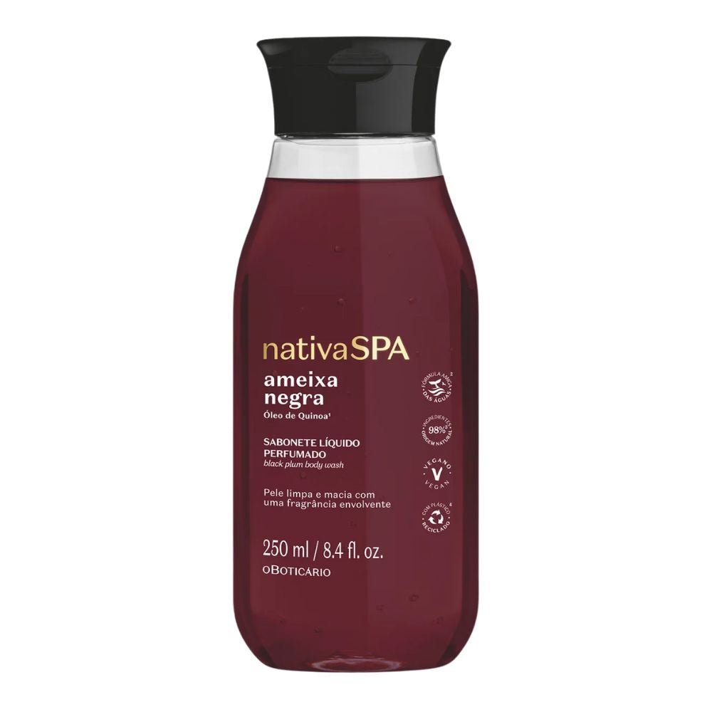 Nativa Spa Sabonete Líquido Perfumado Ameixa Negra - Bagnoschiuma Prugna Nera 250ml - o Boticário | Paradea