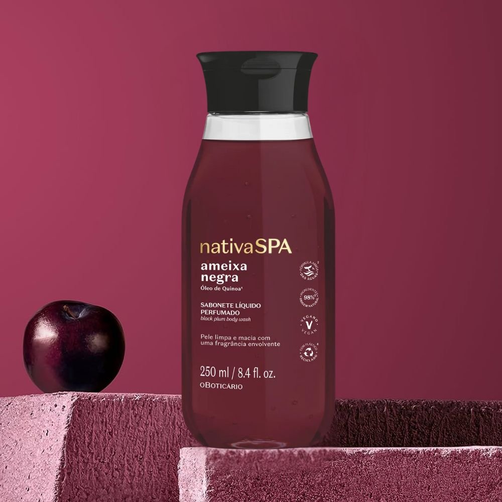 Nativa Spa Sabonete Líquido Perfumado Ameixa Negra - Bagnoschiuma Prugna Nera 250ml - o Boticário | Paradea