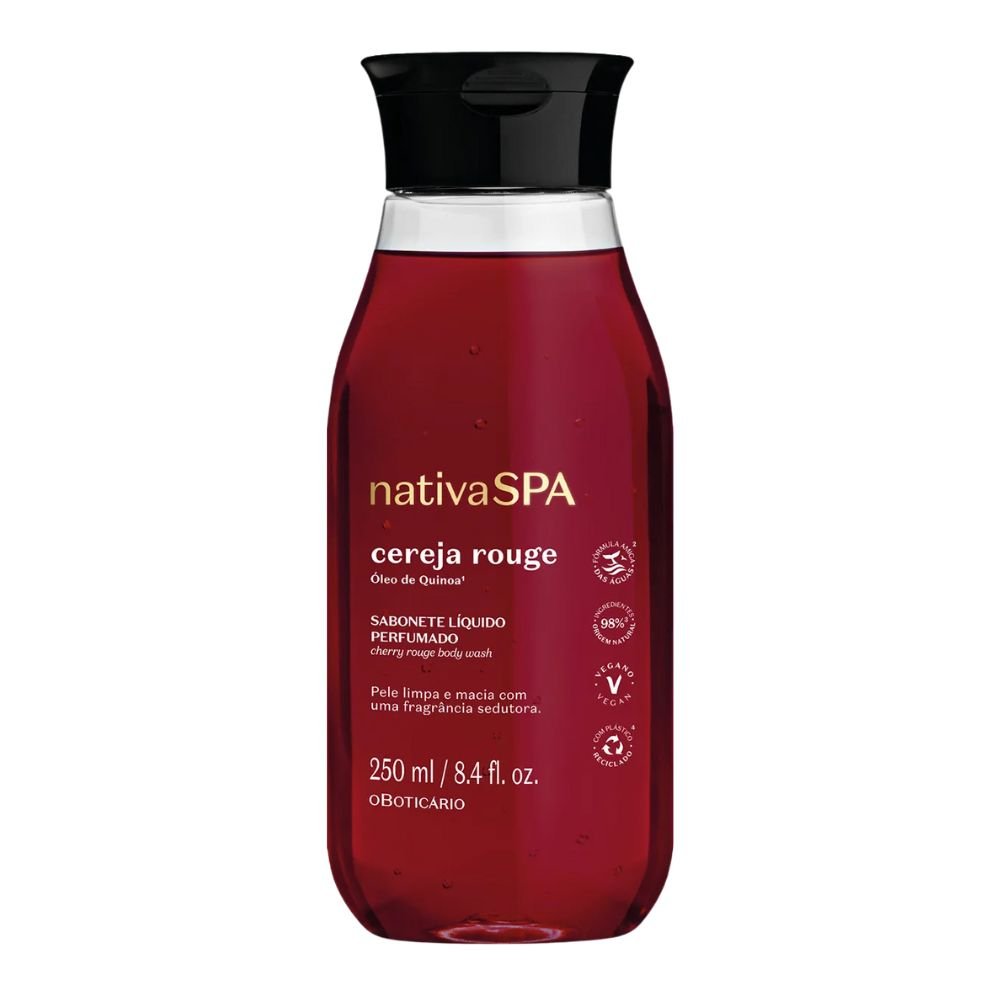 Nativa Spa Sabonete Líquido Perfumado Cereja Rouge - Bagnoschiuma Ciliegia 250ml - o Boticário | Paradea