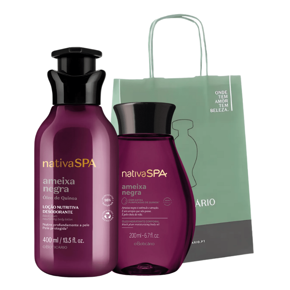 Nativa Spa Set Regalo Ameixa Negra – Lozione + Olio idratante corpo - o Boticário | Paradea