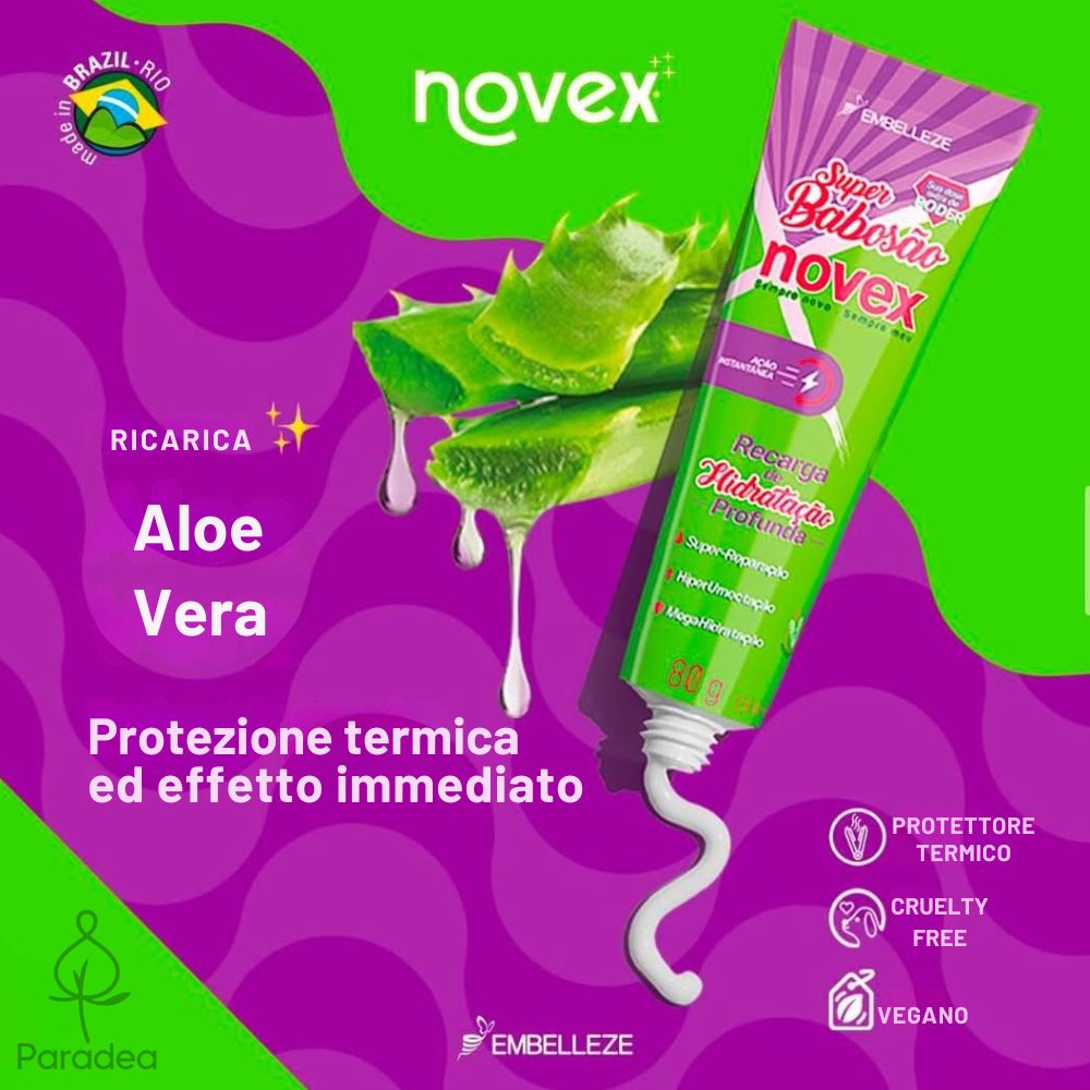 Novex Super Babosão Aloe Vera - Ricarica idratante capelli 80gr - Embelleze | Paradea