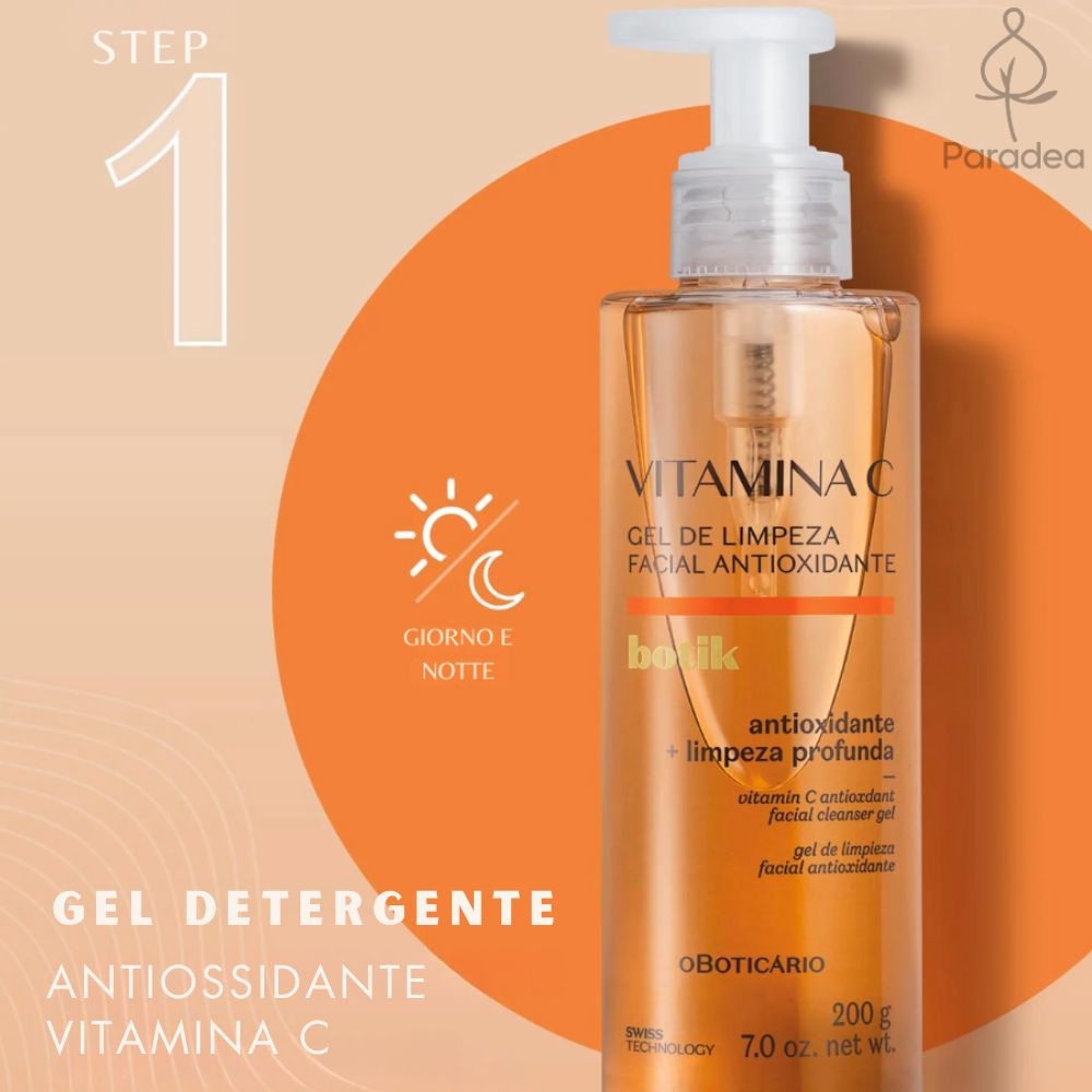 O Boticário Botik Gel de Limpeza Facial Antioxidante Vitamina C - Gel detergente viso 200gr - o Boticário | Paradea
