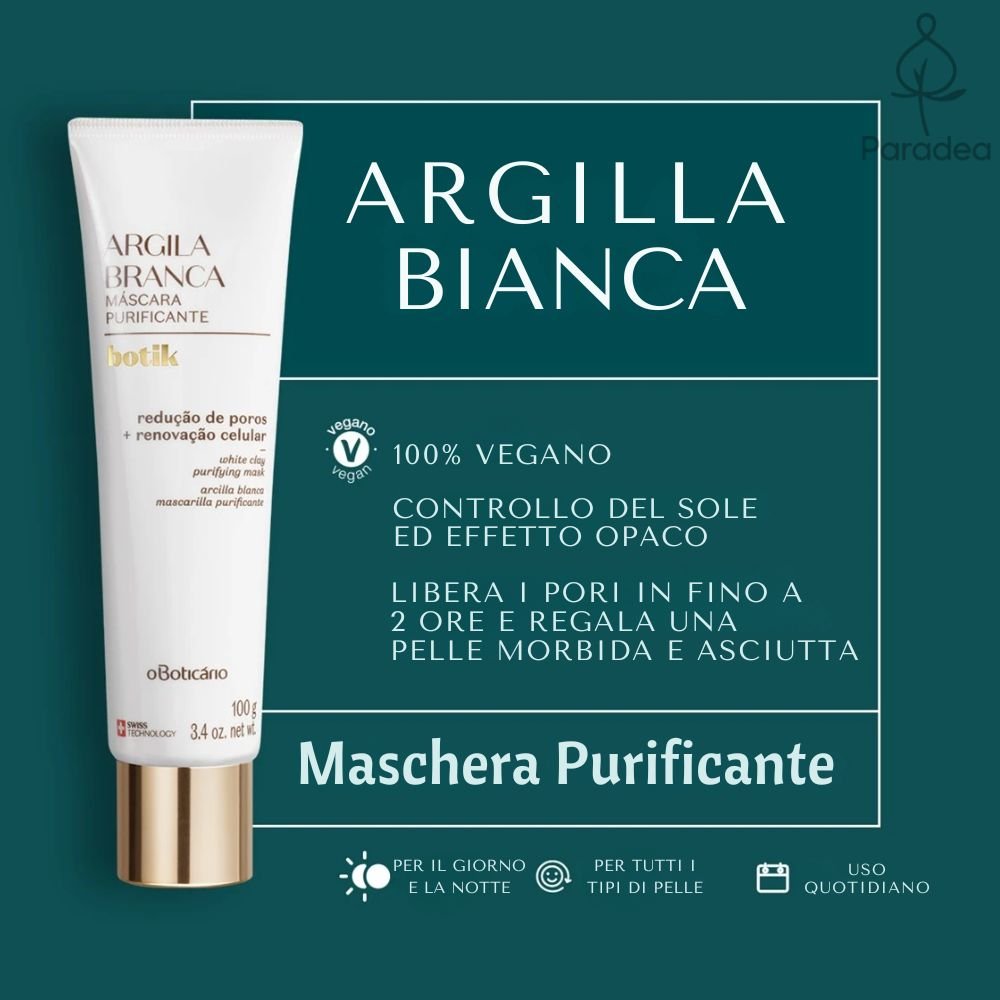 O Boticário Botik Máscara Facial de Argila Branca Purificante - Maschera viso 100gr - o Boticário | Paradea