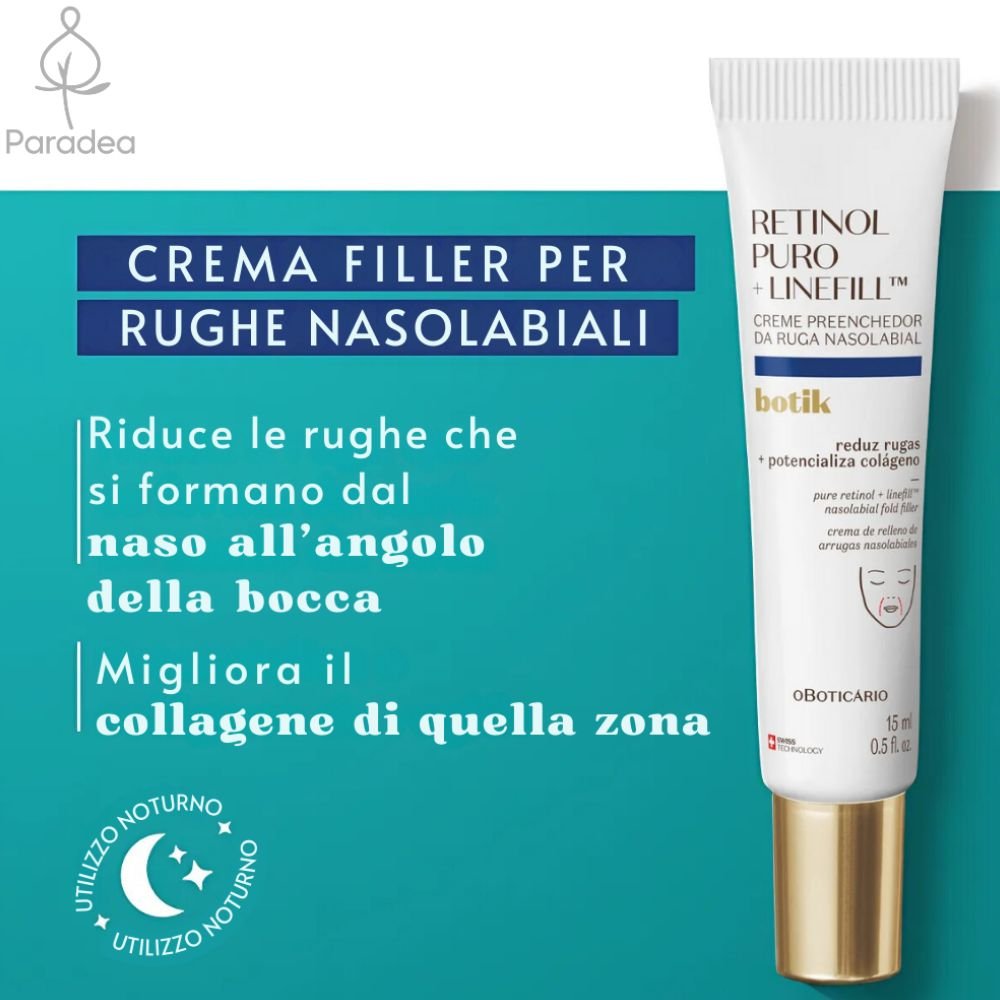 O Boticário Botik Retinol + Linefill – Crema notte levigante linee di espressione 15ml - o Boticário | Paradea