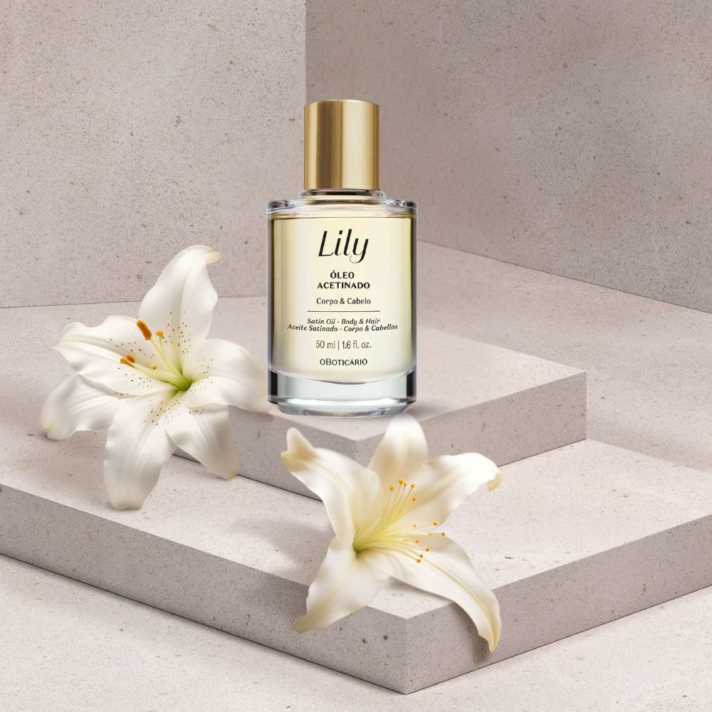 O Boticário Lily Óleo Acetinado Corpo e Cabelo - Olio multifunzionale Edizione limitata 50ml - o Boticário | Paradea