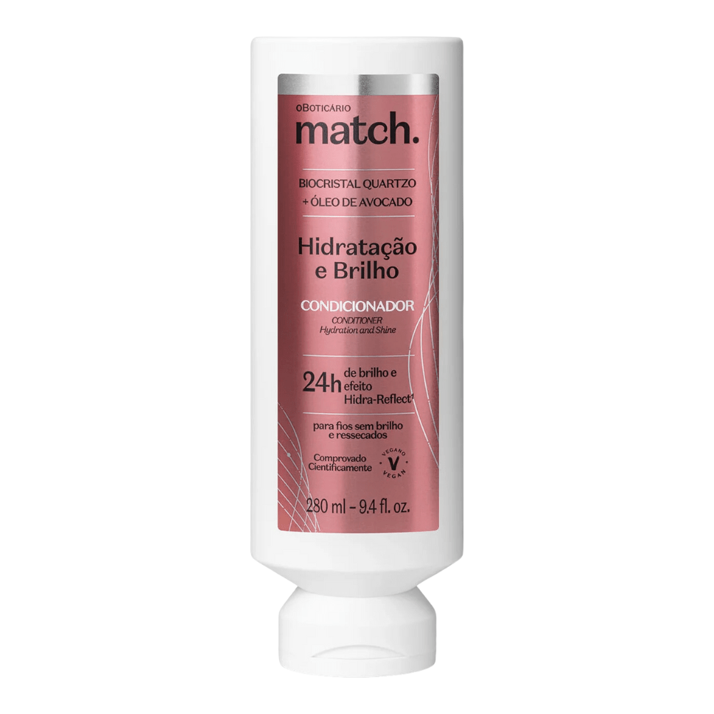 O Boticário Match. Condicionador Hidratação e Brilho - Balsamo idratazione e brillantezza 280ml - o Boticário | Paradea
