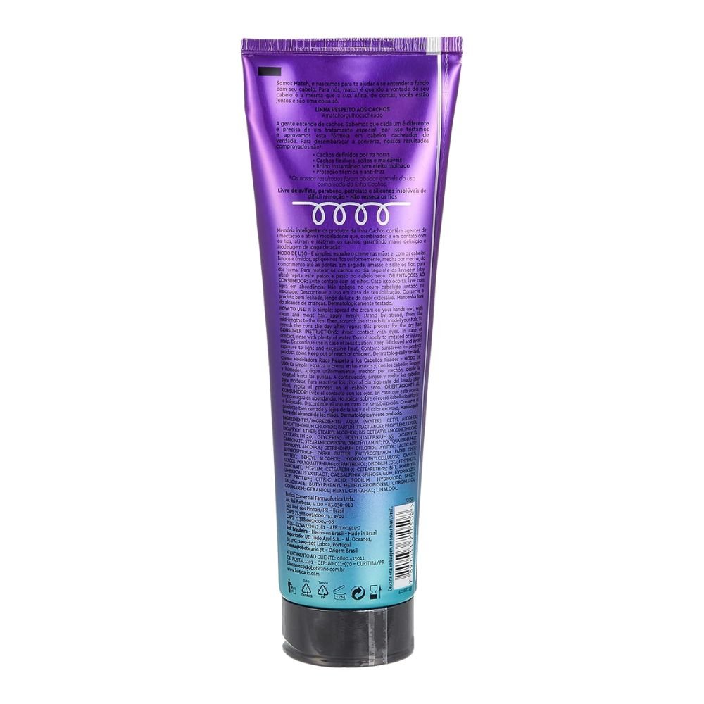 O Boticário Match. Respeito aos Cachos Creme Modelador Cacheados - Crema modellante capelli ricci 290ml - o Boticário | Paradea