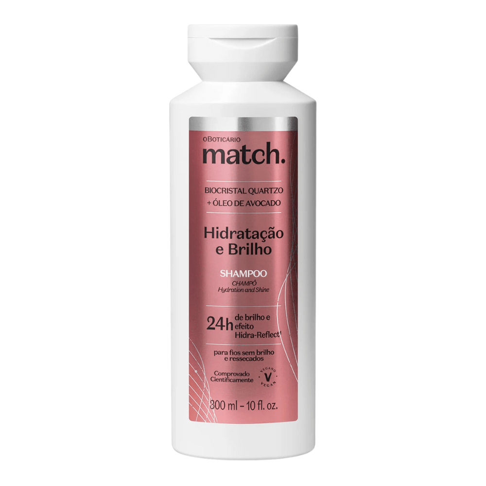O Boticário Match. Shampoo Hidratação e Brilho - Shampoo idratazione e brillantezza 300ml - o Boticário | Paradea