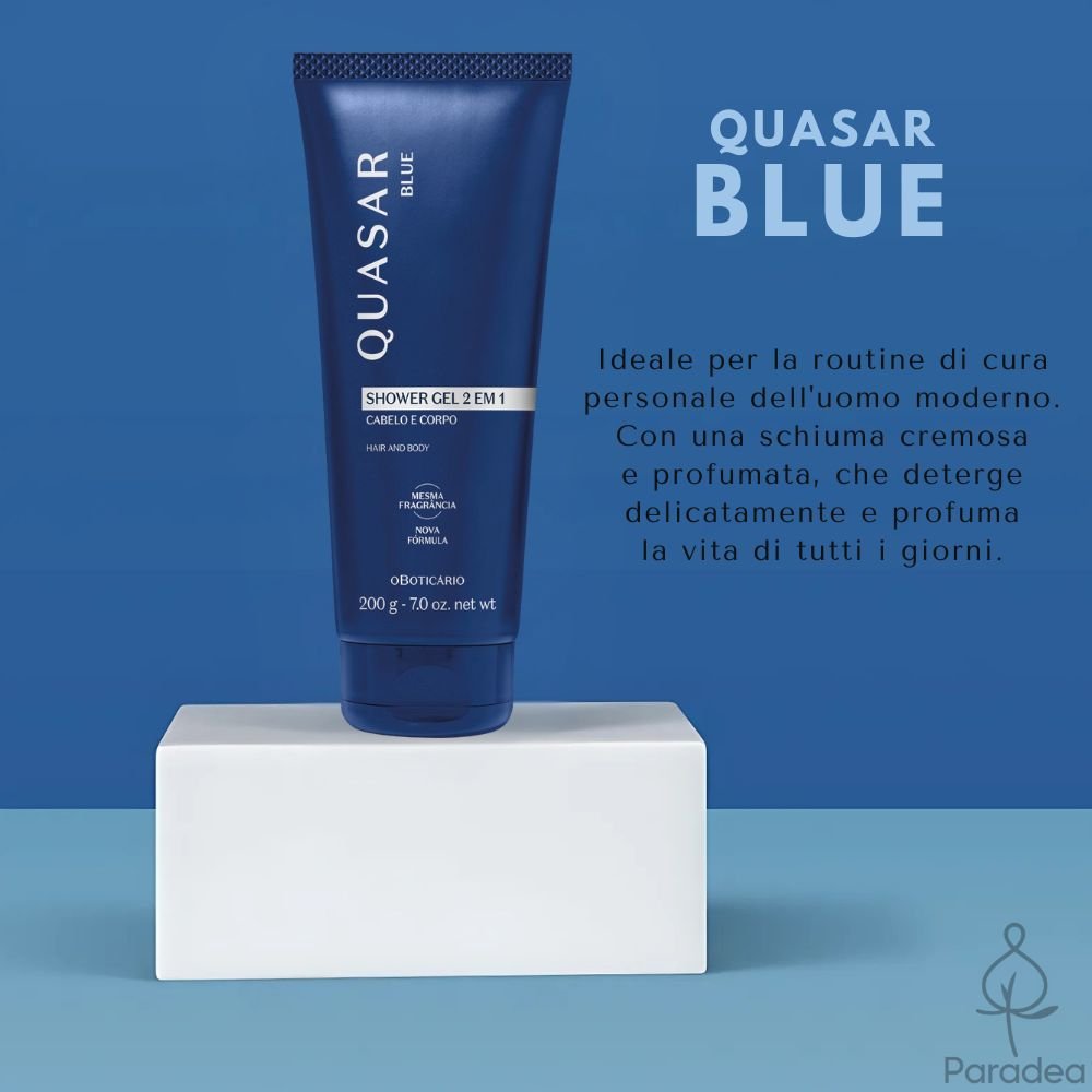O Boticário Quasar Blue Shower Gel - Gel doccia corpo e capelli 200gr - o Boticário | Paradea