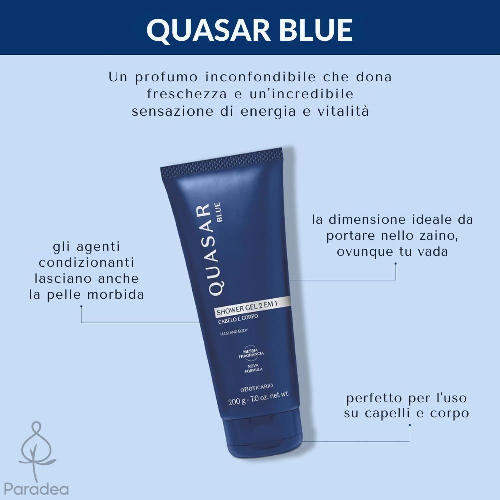 O Boticário Quasar Blue Shower Gel - Gel doccia corpo e capelli 200gr - o Boticário | Paradea