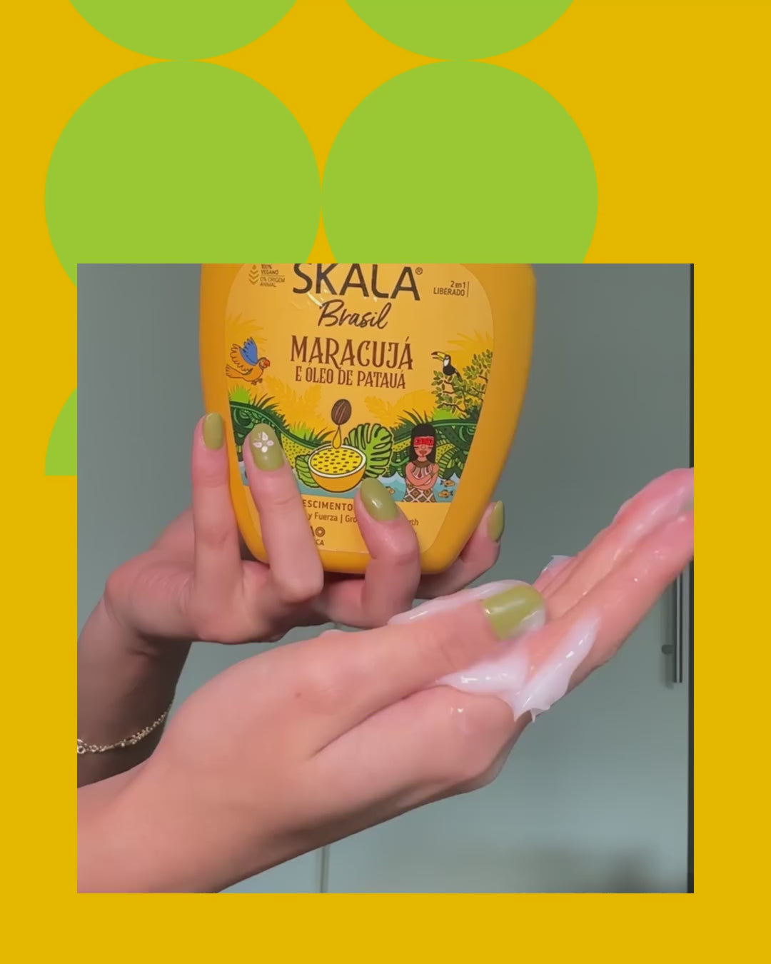 Video laden: Skala Creme de Tratamento Maracujá e Óleo de Patauá – 2-in-1-Haarmaske 1 kg