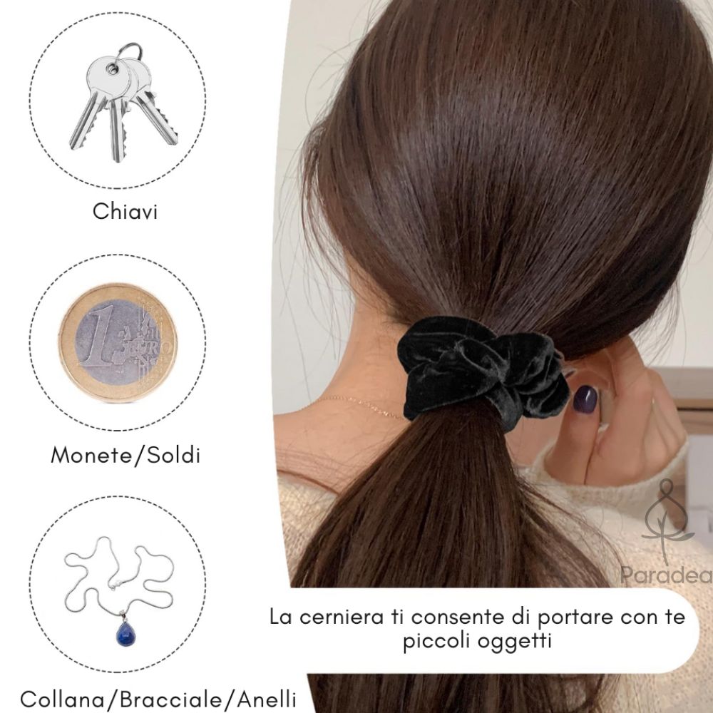 Scrunchies con zipper - Elastici per capelli con cerniera - Paradea | Paradea
