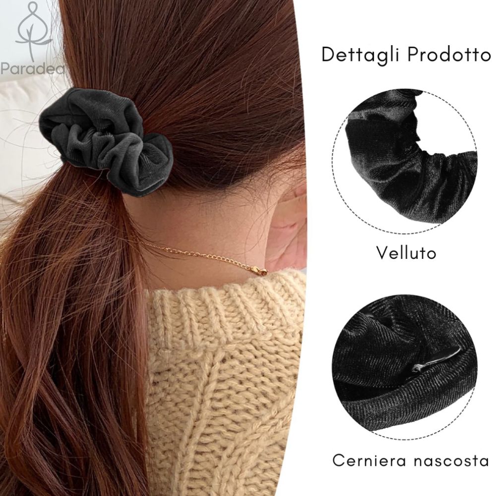Scrunchies con zipper - Elastici per capelli con cerniera - Paradea | Paradea