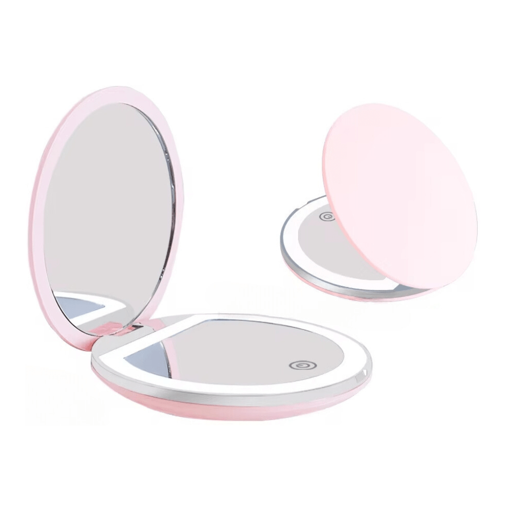 Specchio da viaggio pieghevole a LED, 12,7 x 17,8 cm, 3 modalità di luce a colori, touch screen ricaricabile tramite USB, specchio cosmetico portatile da tavolo per viaggi, cosmetici, ufficio (bianco Specchio da viaggio pieghevole a LED, 12,7 x 17,8 cm, 3 modalità di luce a colori, touch screen ricaricabile tramite USB, specchio cosmetico portatile da tavolo per viaggi, cosmetici, ufficio (bianco