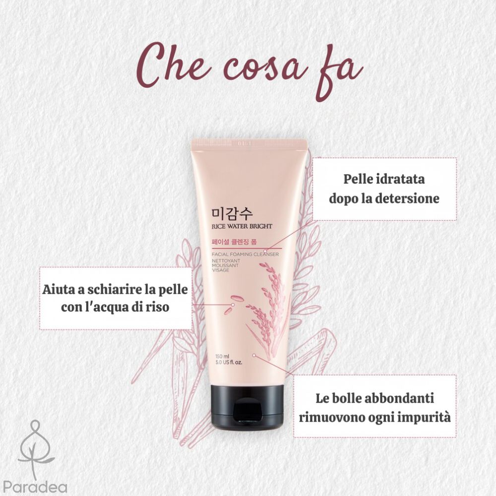 The Face Shop Rice Water Bright Foaming Cleanser - Detergente viso 150ml - The Face Shop | Paradea